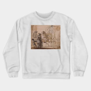 A Carriage and Pair, with Coachman by Paul Sandby Crewneck Sweatshirt